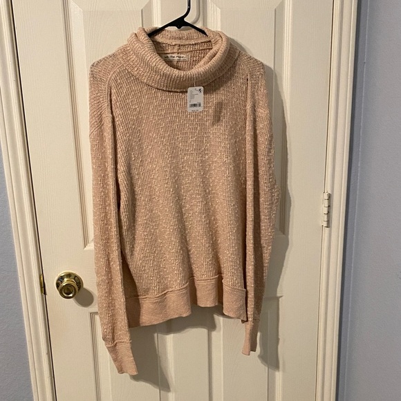 We The Free Cozy Beige Cowl Neck Sweater - Picture 2 of 9